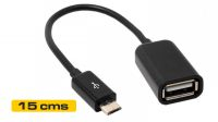 Cabo de dados USB 2.0 A a Micro B OTG 0.15m preto