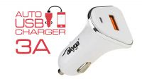 Cargador de mechero 12V/24V dispositivos USB 5V 3A Blanco