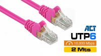 Cabo rede UTP  Cat. 6  rosa 2 m.
