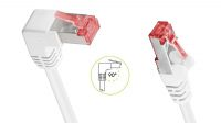 Cabo de rede S/FTP Cat.6 LSZH 1x 90º angulado branco 2m