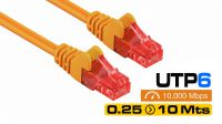 Cabo de rede UTP RJ45 Cat. 6 Certificado UL Laranja
