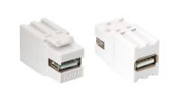 Adaptador USB 2.0 Tipo A H/H Blanco de panel