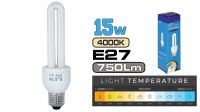 Lâmpada baixo consumo E27 5Kh U-Tube