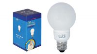Lâmpada baixo consumo tipo globo E27 6Kh luz fria