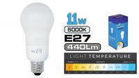 Lâmpada baixo consumo tipo globo E27 6Kh luz fria