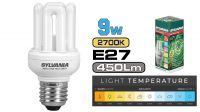 Lâmpada baixo consumo Fast Start compacta E27 6Kh Sylvania