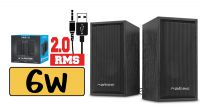 Coluna NATEC 2.0 PANTHER USB 6W RMS Negra