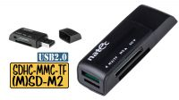 Lector Tarjetas NATEC Mini ANT 3 SDHC MMC M2 Micro SD USB 2.0 Negro