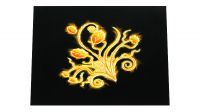Película em vinil adesivo para portáteis 10-17" Arte Floral laranja