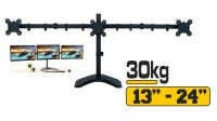 Suporte de mesa com base 3 monitores 13/24" preto