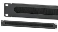 Painel frontal 19" para conduta cabo com escova 1U preto