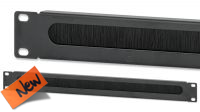 Painel frontal 19" para conduta cabo com escova 1U preto