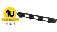 Painel frontal 19" guia cabos 4 ganchos 1U preto