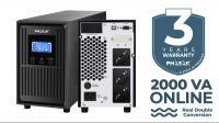 SAI PHASAK 2000VA Conqueror Pro On-Line Senoidal Pura Doble Conversión APFC SNMP
