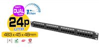 Panel de transferencia 24 puertos UTP Cat 5E, negro