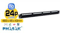 Panel de transferencia 19" UTP Cat. 6A Dual Block 24p 1U