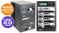 Caixa externa SOHO 4xSATA 3.5" alumínio RAID0, 0+1, 5/5+suplente