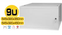 Armário mural 19" 6U 320x545mm cinza flat pack porta metálica