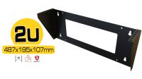Suporte mural vertical 19" 2U (487.5 x 195.4 x 106.5mm) preto