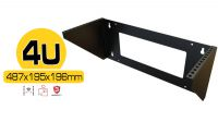 Suporte mural vertical 19" 4U (487.5 x 195.4 x 195.4 mm) preto