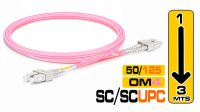 Cable de fibra óptica MM OM4 50/125 SC/UPC - SC/UPC DX LSZH violeta