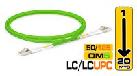 Cable fibra óptica MM OM5 50/125µ  LC - LC/UPC  DX LSZH Verde-Lima