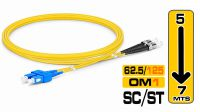 Cable fibra óptica MM OM! 62.5/125 SC-ST/UPC DX LSZH Amarillo