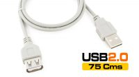 Cabo de extensão USB 2.0 Tipo A Macho a A Fêmea cinzento