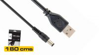 Cabo USB 2.0 A Macho a conector DC 3.5mm