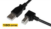 Cabo USB 2.0 A - B angulado esquerda preto 1.8m