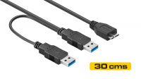Cabo USB 3.0 Dual A Macho a USB 3.0 Micro B Macho 20cm