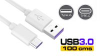 Cabo USB 3.1 M Macho a USB 3.0 A Macho 5A - branco 1m