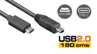 Cabo USB 3.1 C Macho - USB 2.0 mini B 5p macho 1.8m