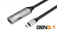 Cabo de extensão USB 3.0 Tipo C Macho a USB 3.1 C Fêmea Gen1 15m