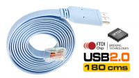 Cabo de consola USB 2.0 a RJ45 Chip FTDI (RS232) Azul 1.8m