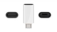 Adaptador USB Micro B 2.0 Macho a USB C Hembra en Blanco