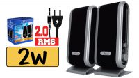 Coluna de secretária 2.0 2W 2x1W 220V preto