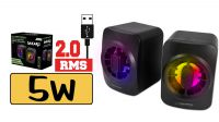 Coluna secretária USB led 2.0 5W 2x2.5W