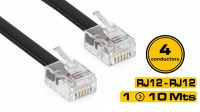 Cabo Tel./Fax preto RJ12 6P M/M.