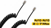 Cabo de conexão RJ10 4 pinos M/M em espiral preto