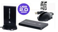 Caixa externa 2.5" SATA com Docking Station e leitor de cartões