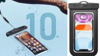 Bolsa universal Ugreen impermeável Smartphone 4" - 6.5" transparente/preto